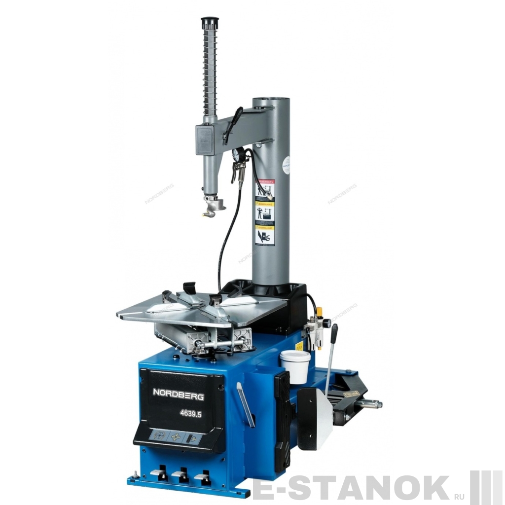 4639,5 NORDBERG Станок шиномонтажный 380V п/автомат, 2х скоростн, зажимы 13-26", усил отжим, синий