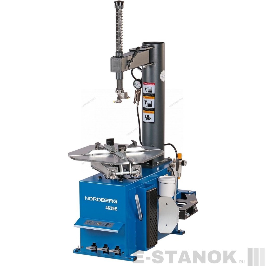4639E(B) 380 NORDBERG Станок шиномонтажный полуавтомат, односкоростной, зажимы 12-24", синий, 380В