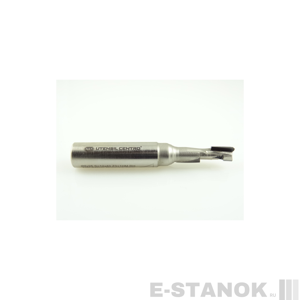 Алмазная компрессионная фреза Utensil Centro: диам. 8 мм, хвост. 12 мм, реж. часть 25 мм