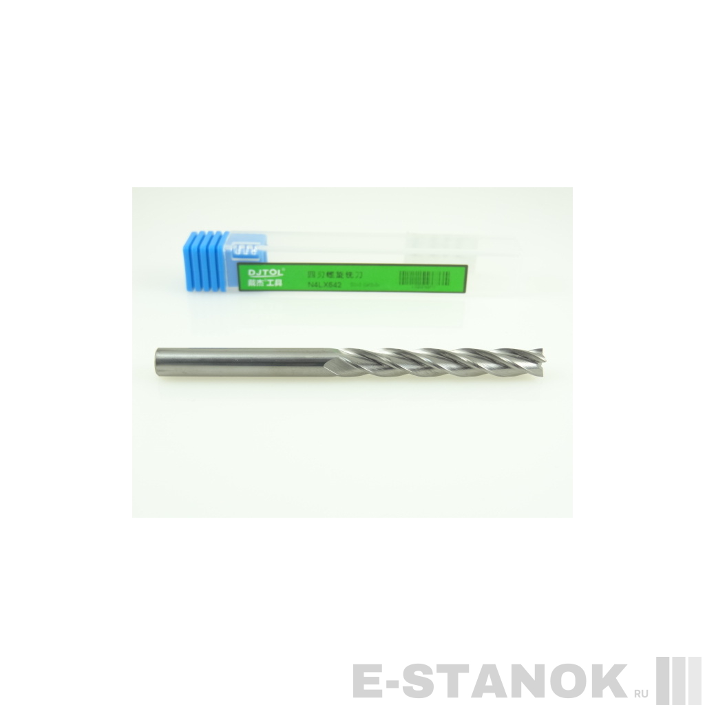Четырёхзаходная фреза DJTOL N: диам. 6 мм, реж. длина 42 мм