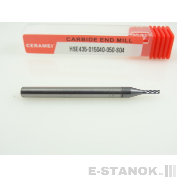 Четырёхзаходная фреза по нержавеющей стали CERAMEI: диам. 1.5 мм, хвост. 4 мм, реж. часть 4 мм