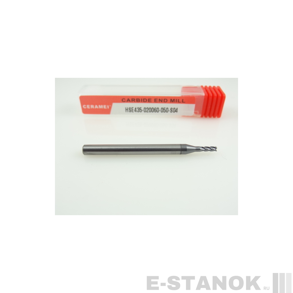 Четырёхзаходная фреза по нержавеющей стали CERAMEI: диам. 2 мм, хвост. 4 мм, реж. часть 6 мм