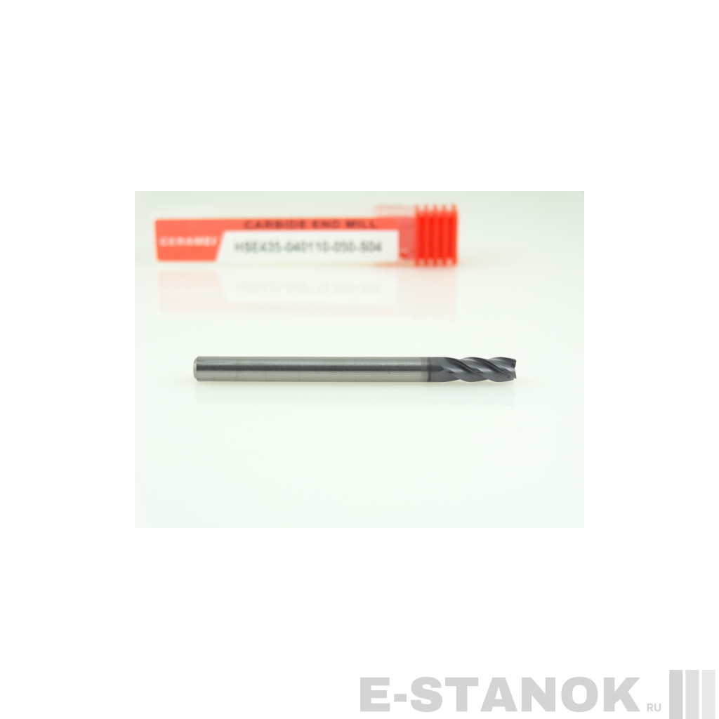 Четырёхзаходная фреза по нержавеющей стали CERAMEI: диам. 4 мм, реж. часть 11 мм