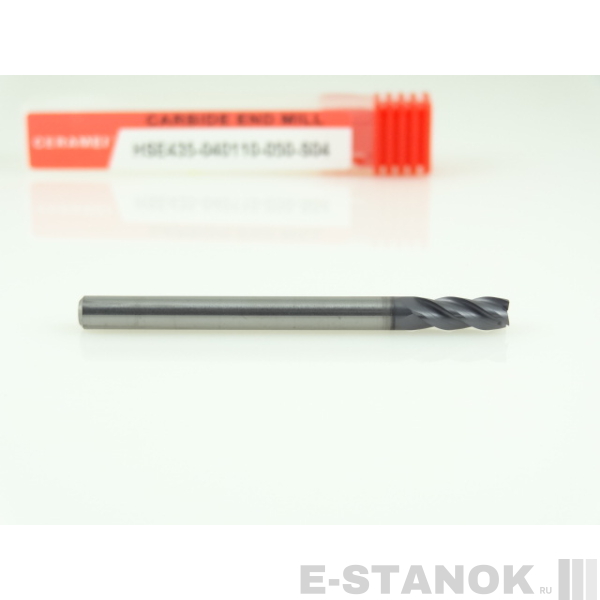 Четырёхзаходная фреза по нержавеющей стали CERAMEI: диам. 4 мм, реж. часть 11 мм