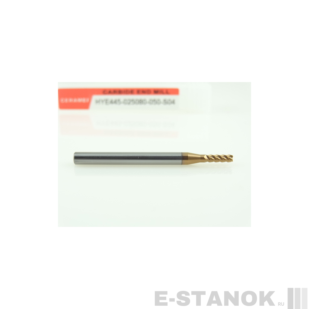 Четырёхзаходная фреза по закалённым сталям CERAMEI: диам. 2.5 мм, хвост. 4 мм, реж. часть 7 мм