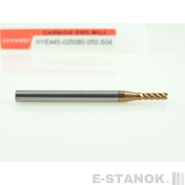 Четырёхзаходная фреза по закалённым сталям CERAMEI: диам. 2.5 мм, хвост. 4 мм, реж. часть 7 мм