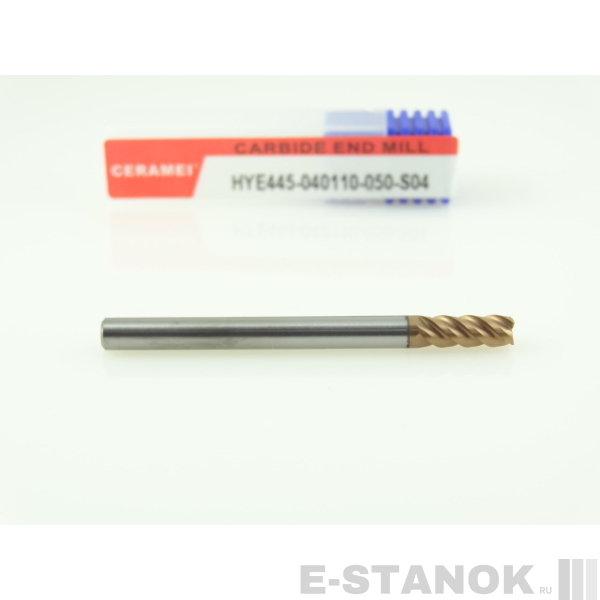 Четырёхзаходная фреза по закалённым сталям (HRC60) CERAMEI: диам. 4 мм, реж. часть 11 мм