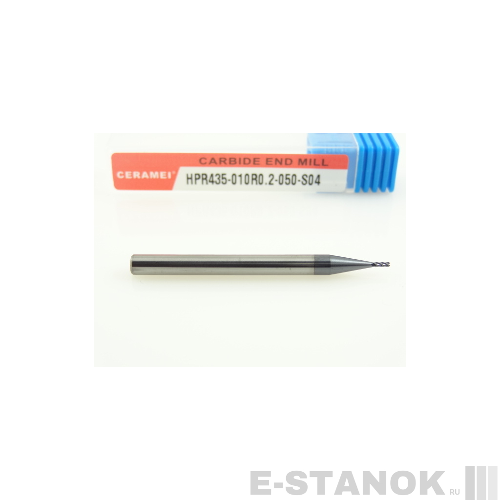 Четырёхзаходная фреза с радиусом (HRC 50) CERAMEI: диам. 1 мм, радиус 0.2 мм, хвост. 4 мм, реж. часть 3 мм