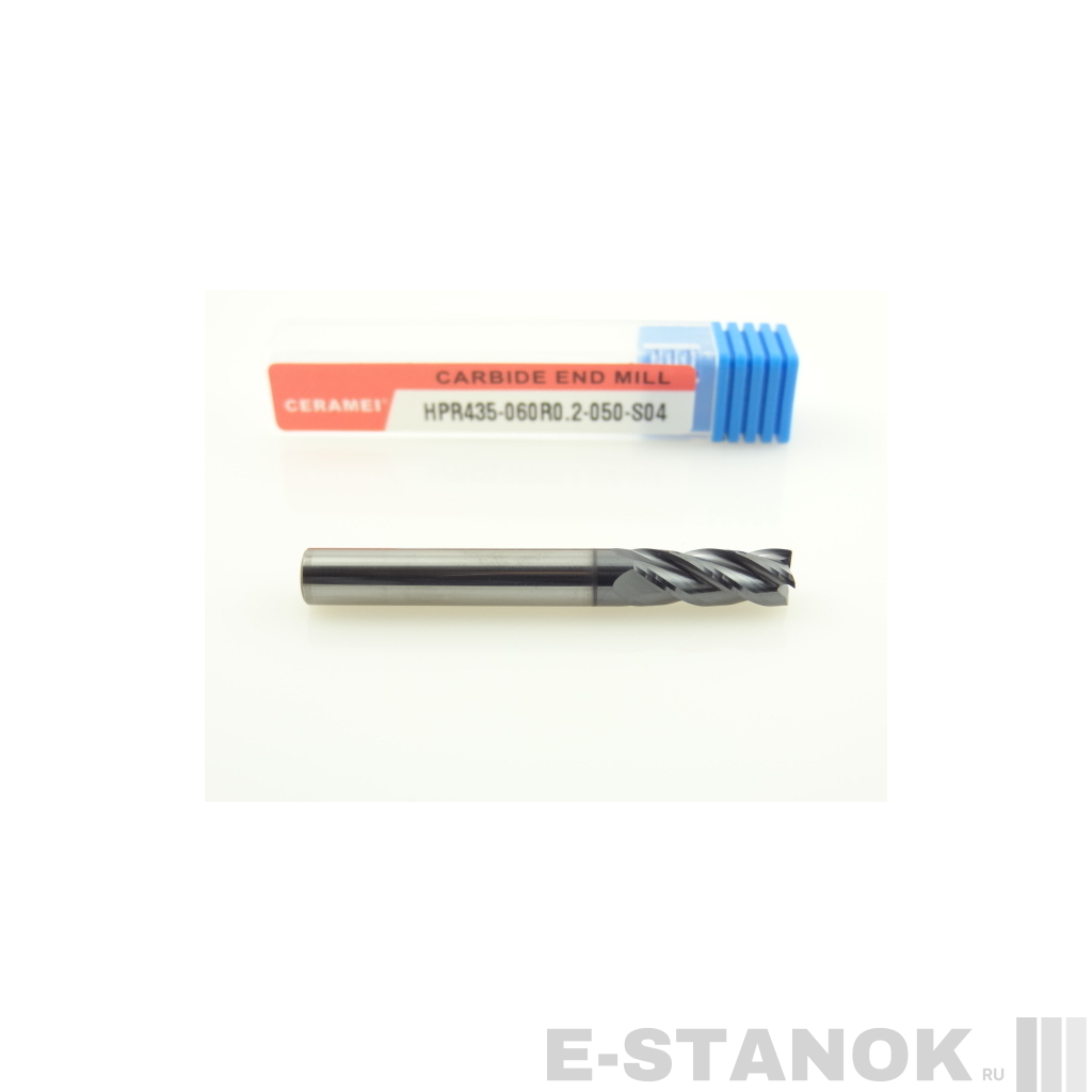 Четырёхзаходная фреза с радиусом (HRC 50) CERAMEI: диам. 6 мм, радиус 0.2 мм, реж. часть 16 мм
