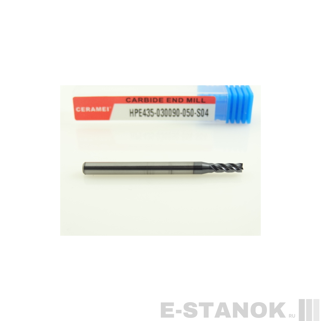 Четырёхзаходная универсальная фреза (HRC50) CERAMEI: диам. 3 мм, хвост. 4 мм, реж. часть 9 мм