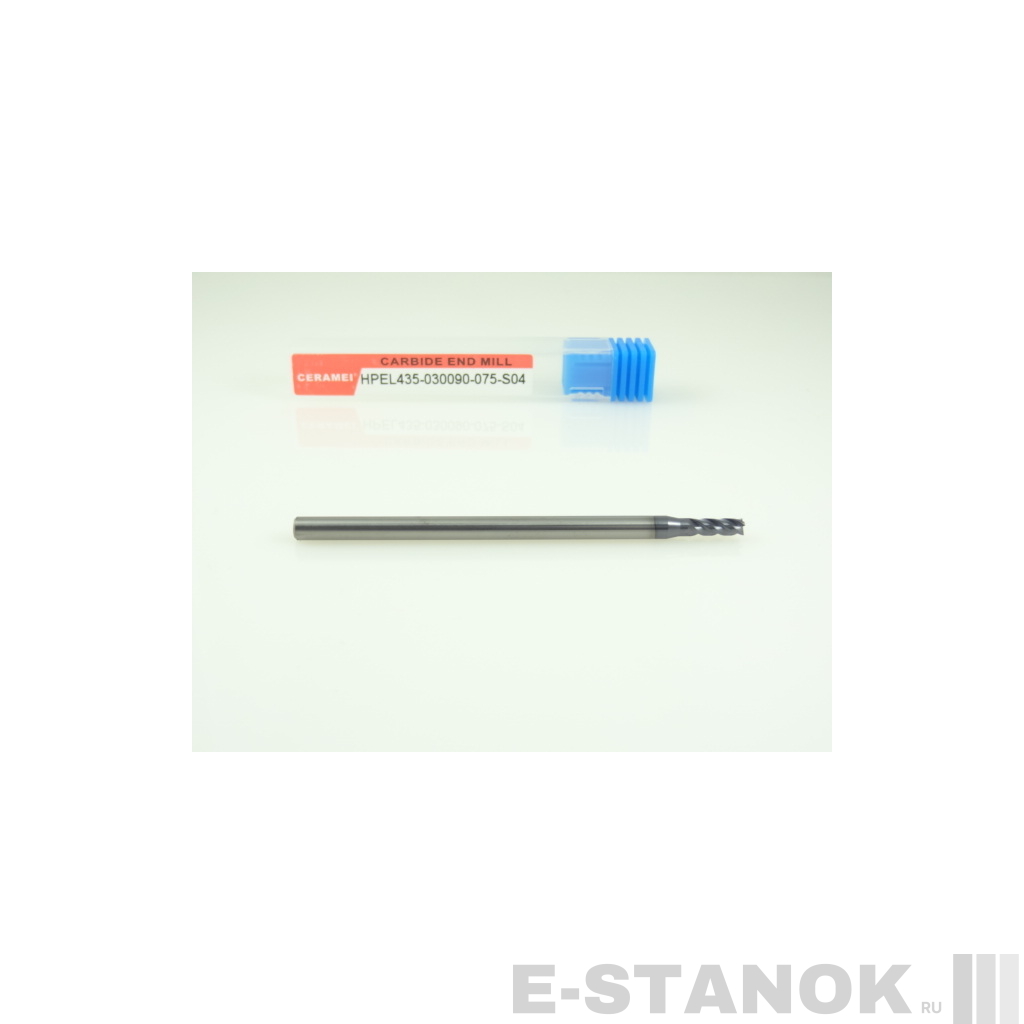 Четырёхзаходная универсальная фреза (HRC50) CERAMEI: диам. 3 мм, хвост. 4 мм, реж. часть 9 мм, общая длина 75 мм