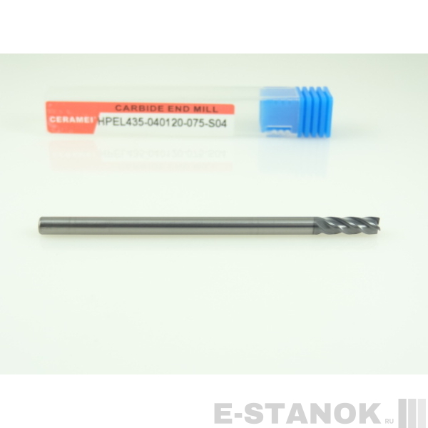Четырёхзаходная универсальная фреза (HRC50) CERAMEI: диам. 4 мм, реж. часть 12 мм, общая длина 75 мм