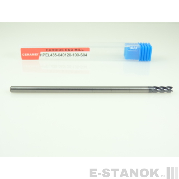 Четырёхзаходная универсальная фреза (HRC50) CERAMEI: диам. 4 мм, реж. часть 12 мм, общая длина 100 мм