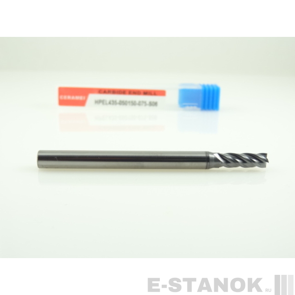 Четырёхзаходная универсальная фреза (HRC50) CERAMEI: диам. 5 мм, хвост. 6 мм, реж. часть 15 мм, общая длина 75 мм