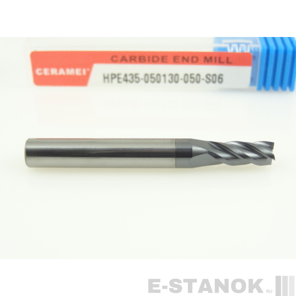 Четырёхзаходная универсальная фреза (HRC50) CERAMEI: диам. 5 мм, хвост. 6 мм, реж. часть 13 мм