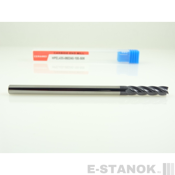 Четырёхзаходная универсальная фреза (HRC50) CERAMEI: диам. 6 мм, реж. часть 24 мм, общая длина 100 мм