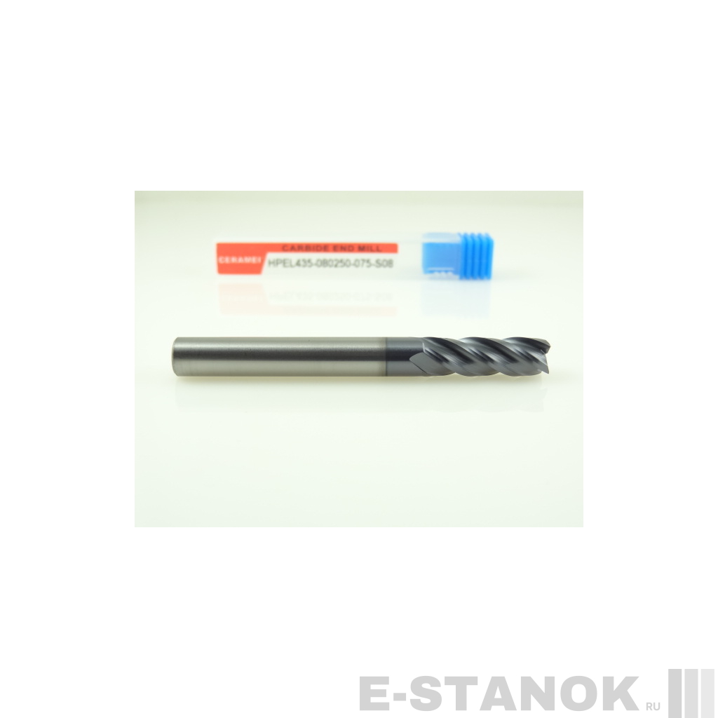 Четырёхзаходная универсальная фреза (HRC50) CERAMEI: диам. 8 мм, реж. часть 25 мм, общая длина 75 мм