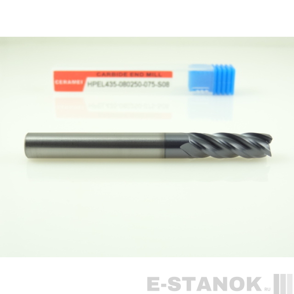 Четырёхзаходная универсальная фреза (HRC50) CERAMEI: диам. 8 мм, реж. часть 25 мм, общая длина 75 мм