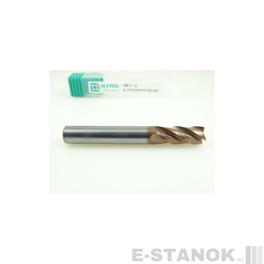 Четырёхзаходная универсальная фреза (HRC50) DJTOL: диам. 10 мм, реж. часть 25 мм