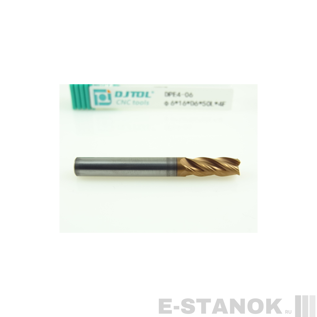Четырёхзаходная универсальная фреза (HRC50) DJTOL: диам. 6 мм, реж. часть 16 мм