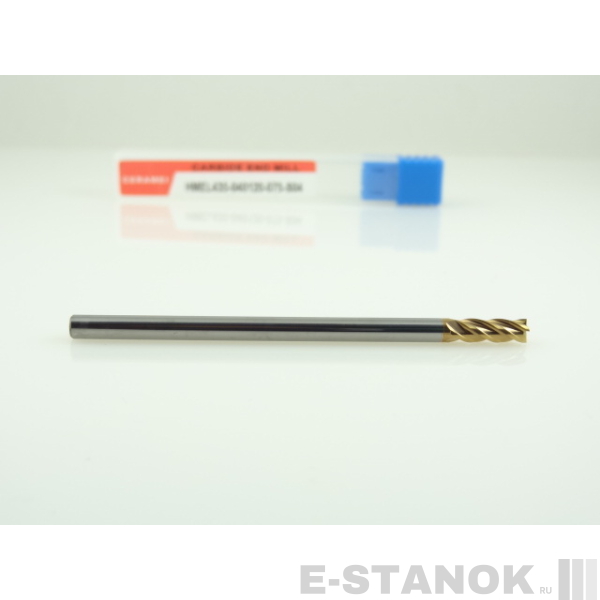 Четырёхзаходная универсальная фреза (HRC55) CERAMEI: диам. 4 мм, реж. часть 12 мм, общая длина 75 мм