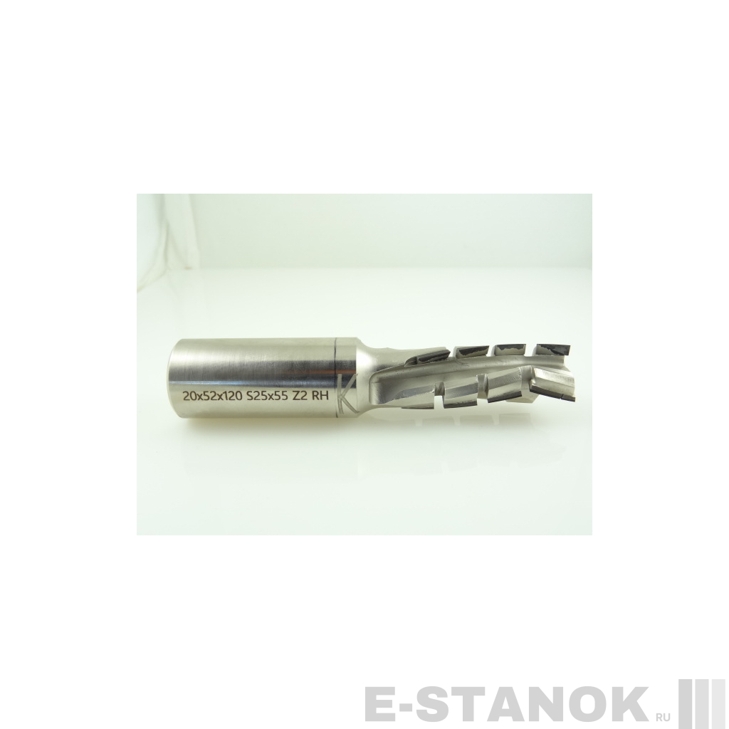 Двухзаходная алмазная компрессионная фреза Альма: диам. 20 мм, реж. длина 52 мм