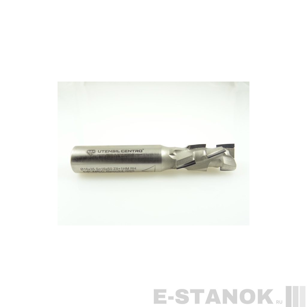 Двухзаходная алмазная компрессионная фреза Utensil Centro: диам. 16 мм, реж. часть 35 мм