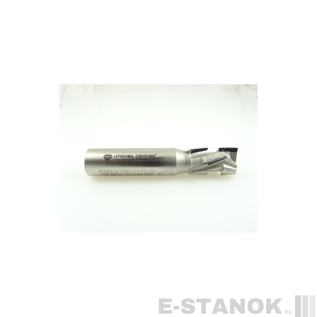 Двухзаходная алмазная компрессионная фреза Utensil Centro: диам. 16 мм, реж. часть 25 мм