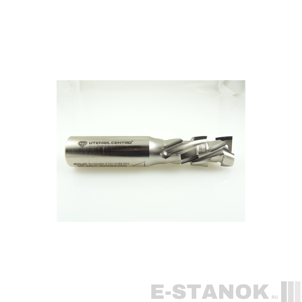 Двухзаходная алмазная компрессионная фреза Utensil Centro: диам. 20 мм, реж. часть 45 мм