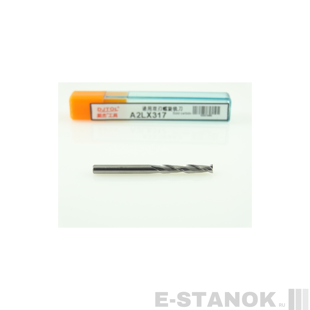 Двухзаходная фреза DJTOL A: диам. 3 мм, реж. длина 17 мм