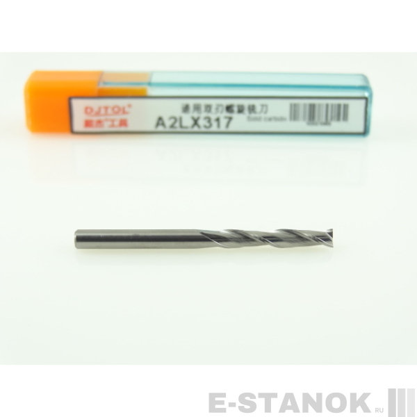 Двухзаходная фреза DJTOL A: диам. 3 мм, реж. длина 17 мм