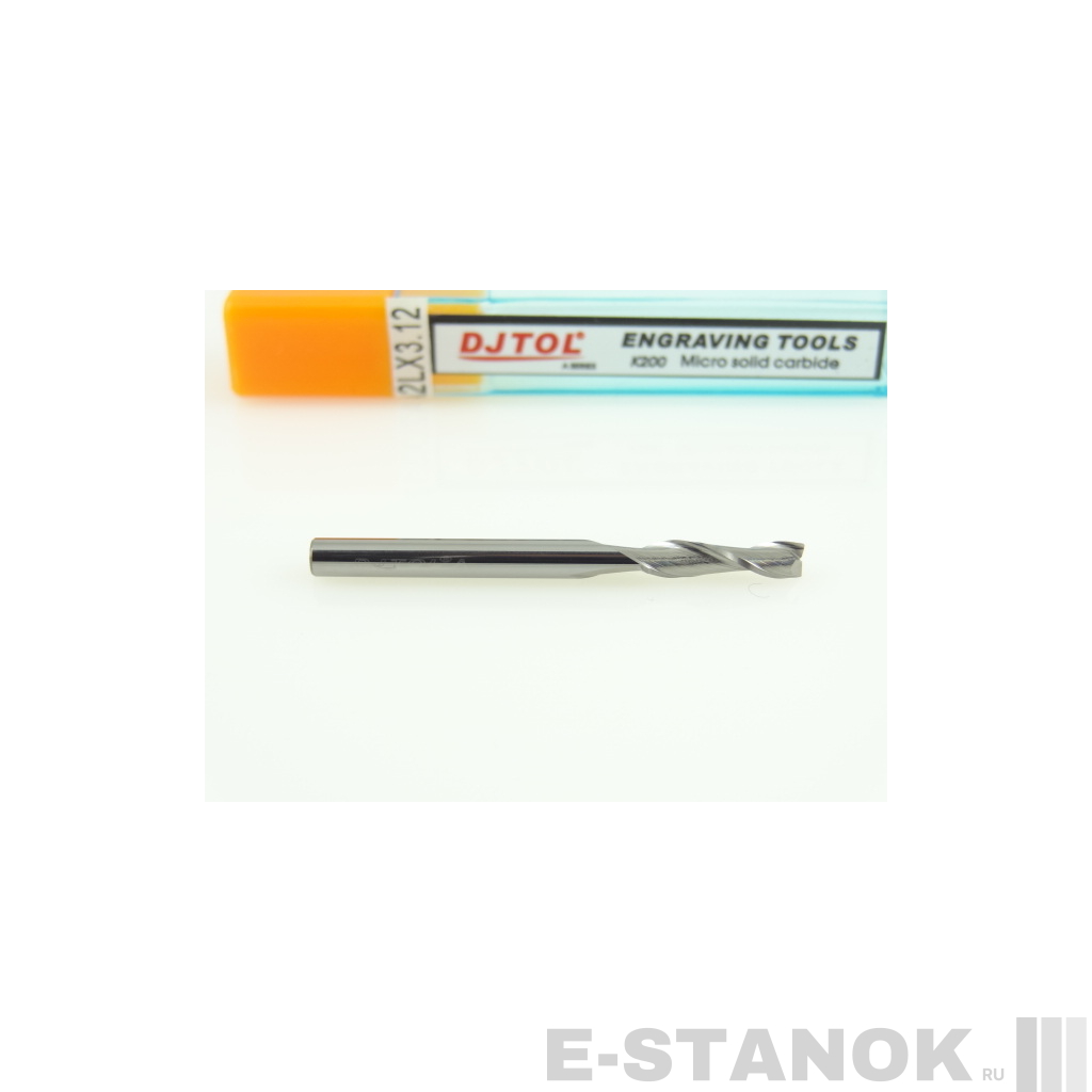 Двухзаходная фреза DJTOL A: диам. 3.175 мм, реж. длина 12 мм