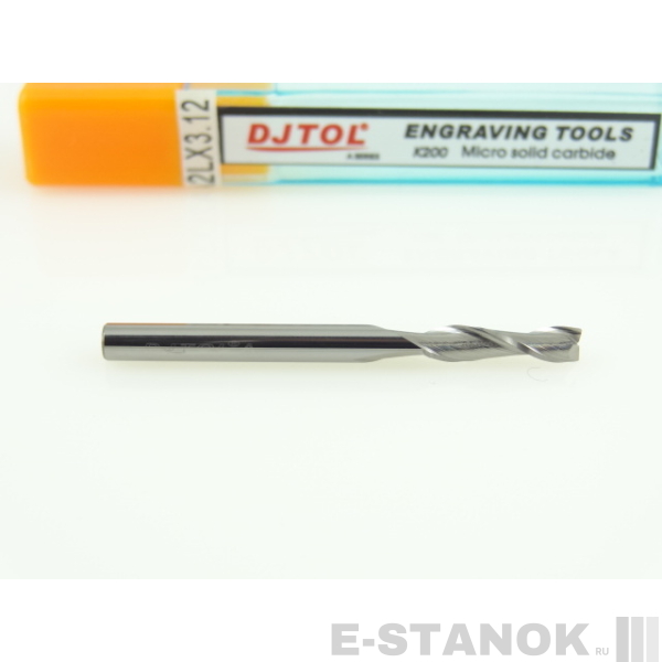 Двухзаходная фреза DJTOL A: диам. 3.175 мм, реж. длина 12 мм