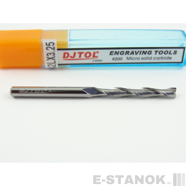Двухзаходная фреза DJTOL A: диам. 3.175 мм, реж. длина 25 мм