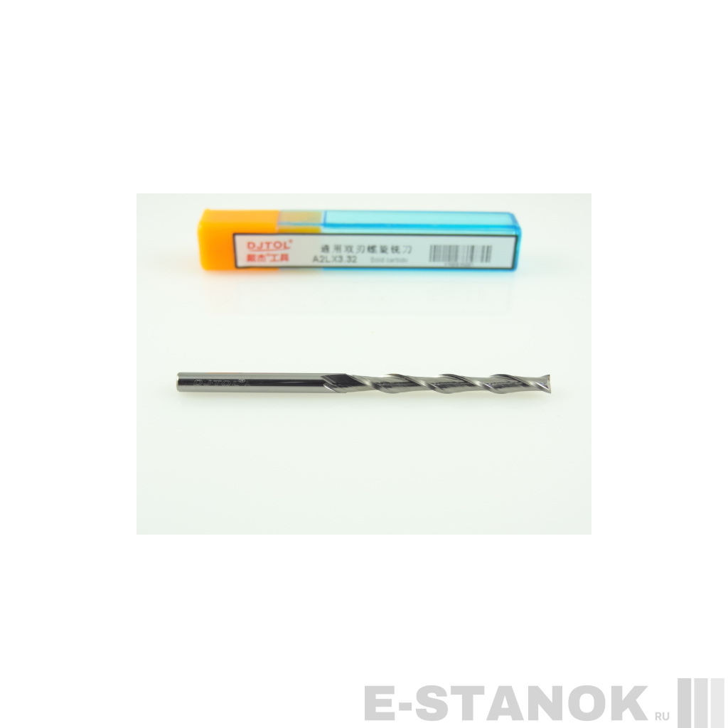 Двухзаходная фреза DJTOL A: диам. 3.175 мм, реж. длина 32 мм
