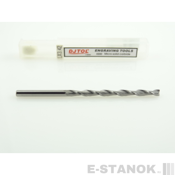 Двухзаходная фреза DJTOL A: диам. 3.175 мм, реж. длина 42 мм