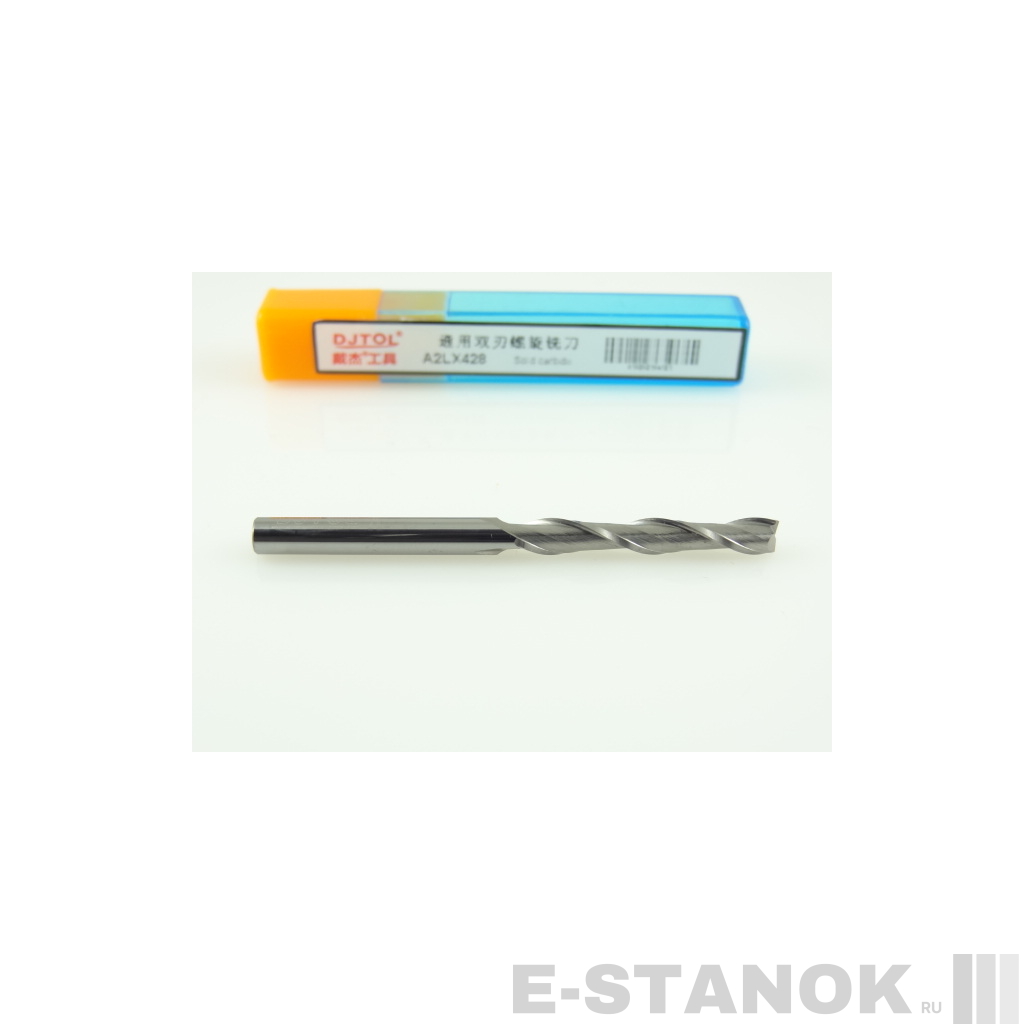 Двухзаходная фреза DJTOL A: диам. 4 мм, реж. длина 28 мм