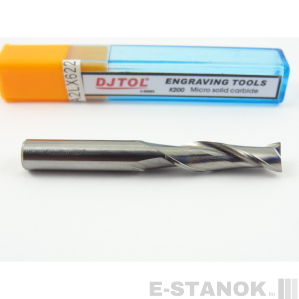 Двухзаходная фреза DJTOL A: диам. 6 мм, реж. длина 22 мм