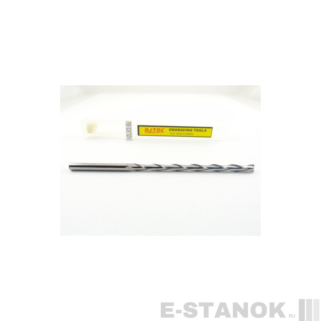 Двухзаходная фреза DJTOL N: диам. 3.175 мм, реж. длина 52 мм