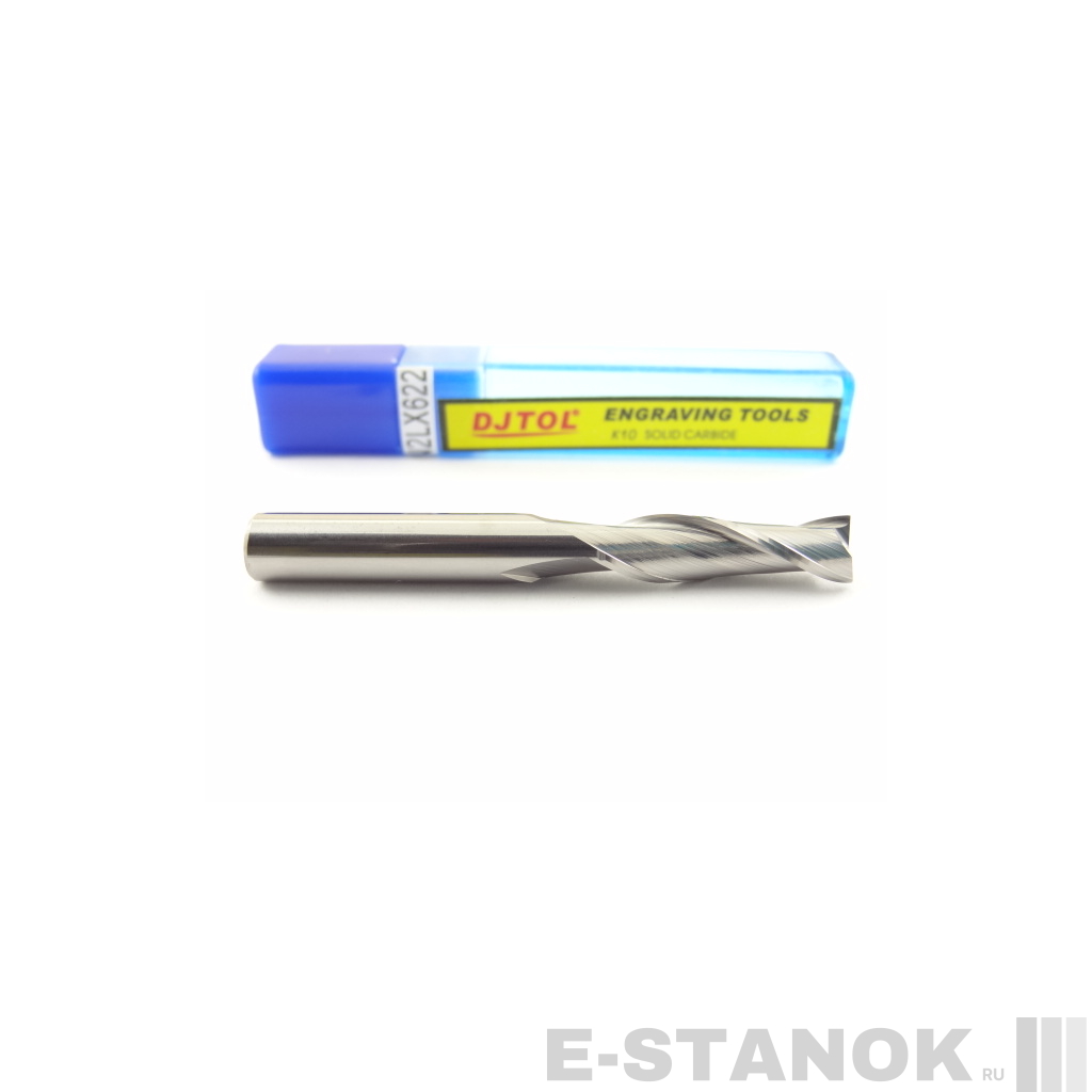 Двухзаходная фреза DJTOL N: диам. 6 мм, реж. длина 22 мм