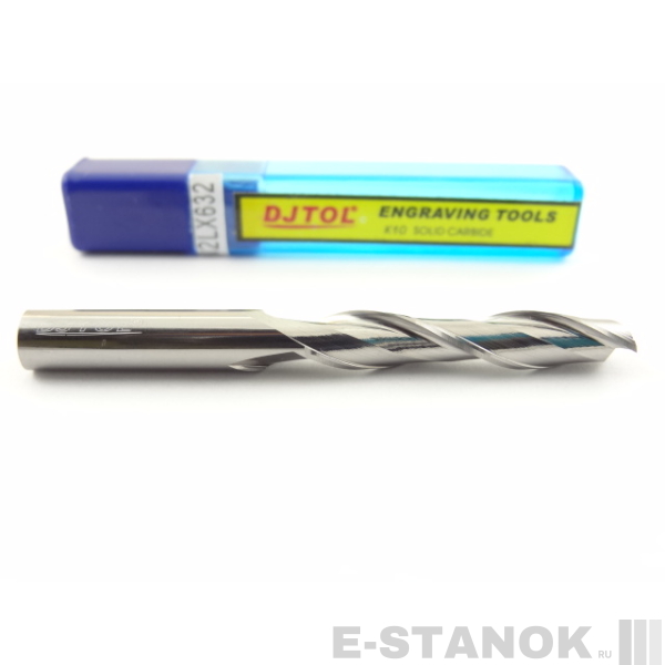 Двухзаходная фреза DJTOL N: диам. 6 мм, реж. длина 32 мм