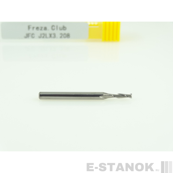 Двухзаходная фреза JFC: диам. 2 мм, хвост. 3.175 мм, реж. длина 8 мм