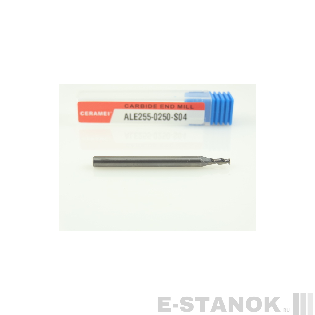 Двухзаходная фреза по алюминию CERAMEI: диам. 2.5 мм, хвост. 4 мм, реж. часть 7 мм