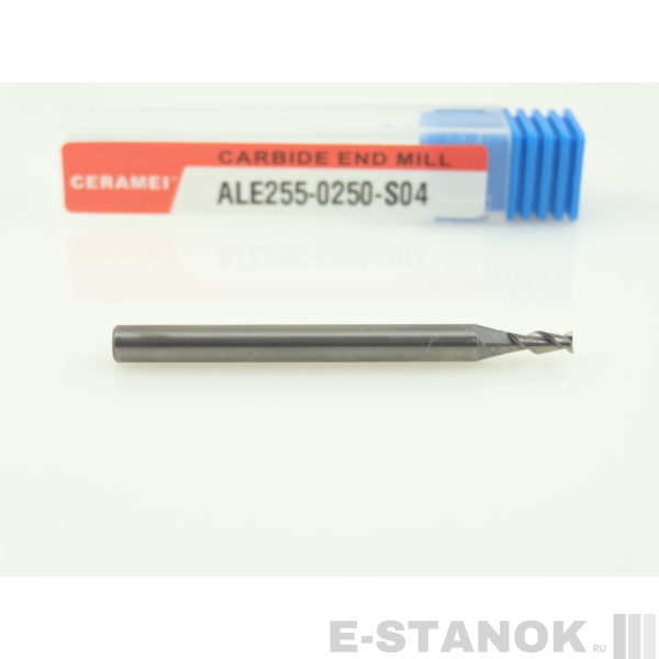 Двухзаходная фреза по алюминию CERAMEI: диам. 2.5 мм, хвост. 4 мм, реж. часть 7 мм