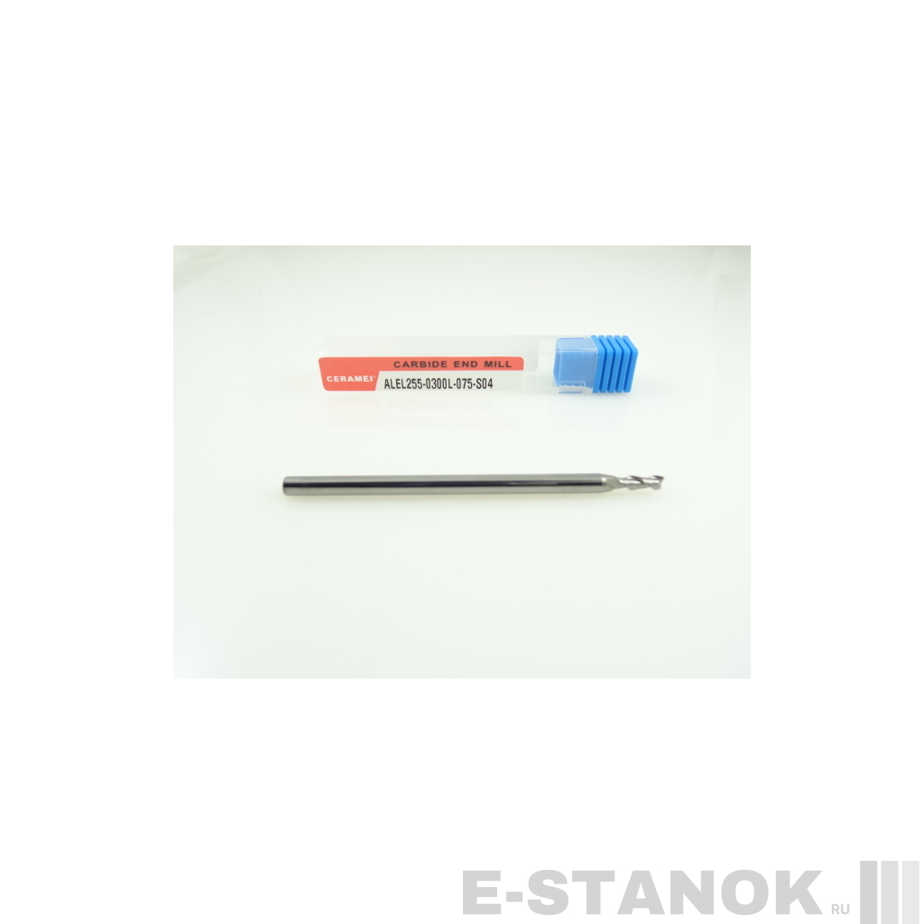 Двухзаходная фреза по алюминию CERAMEI: диам. 3 мм, реж. часть 9 мм, общ. длина 75 мм