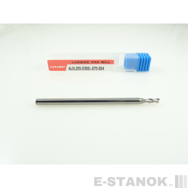 Двухзаходная фреза по алюминию CERAMEI: диам. 3 мм, реж. часть 9 мм, общ. длина 75 мм