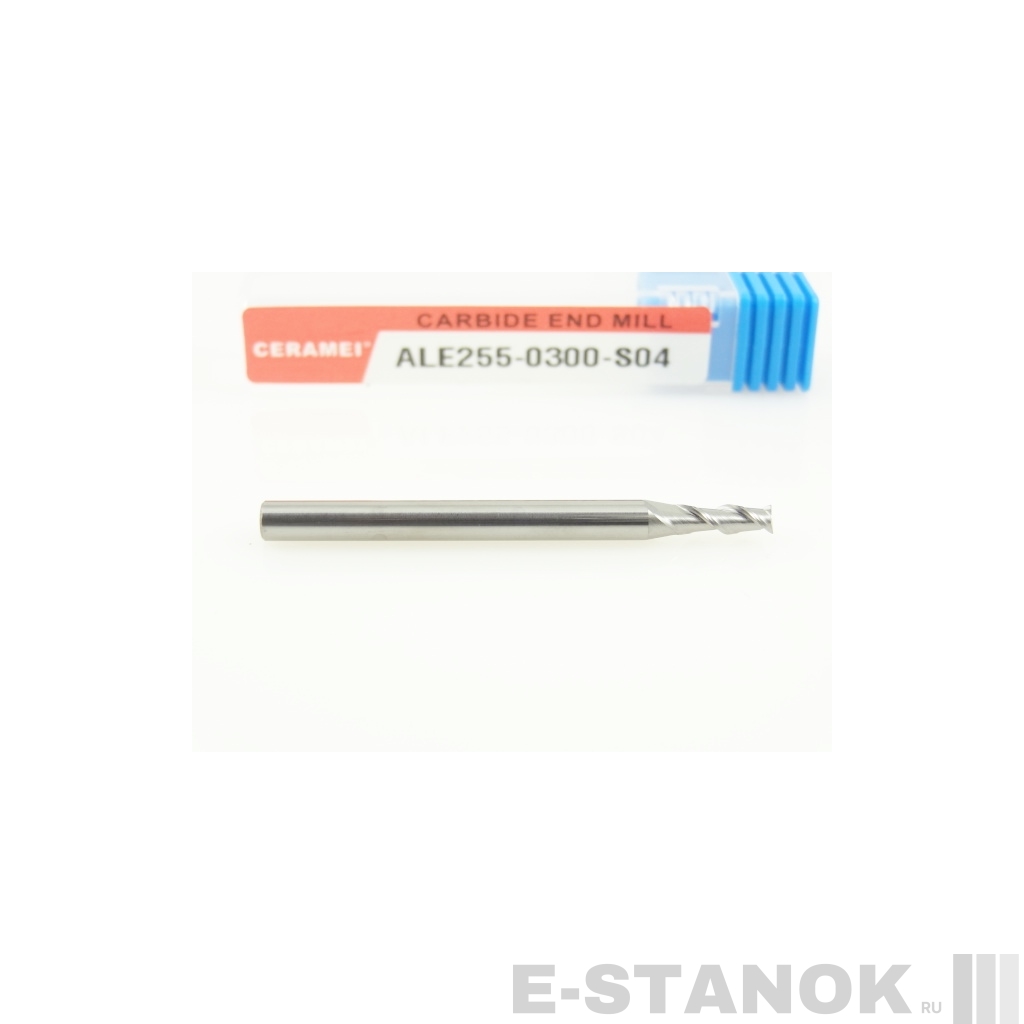 Двухзаходная фреза по алюминию CERAMEI: диам. 3 мм, хвост. 4 мм, реж. часть 9 мм