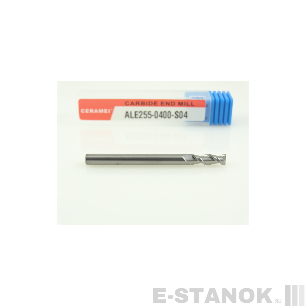 Двухзаходная фреза по алюминию CERAMEI: диам. 4 мм, реж. часть 12 мм