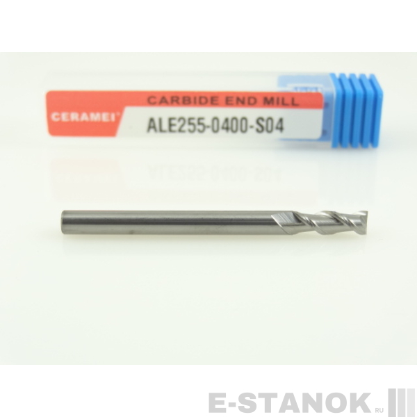 Двухзаходная фреза по алюминию CERAMEI: диам. 4 мм, реж. часть 12 мм