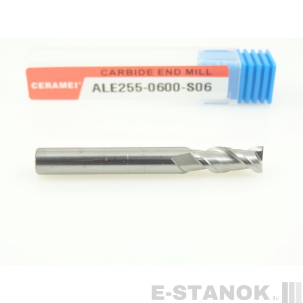 Двухзаходная фреза по алюминию CERAMEI: диам. 6 мм, реж. часть 15 мм